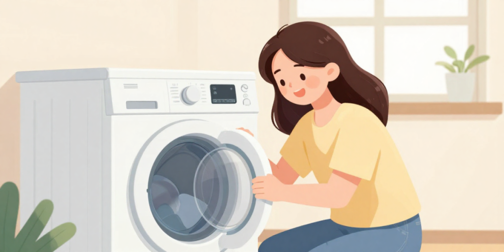 洗濯をしている女性