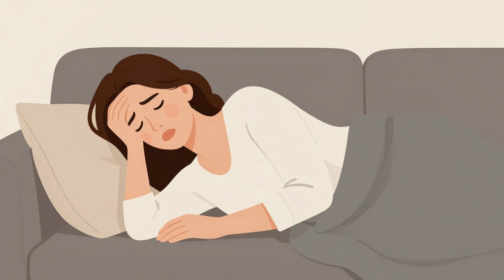 体調が悪そうな女性のイメージ画像