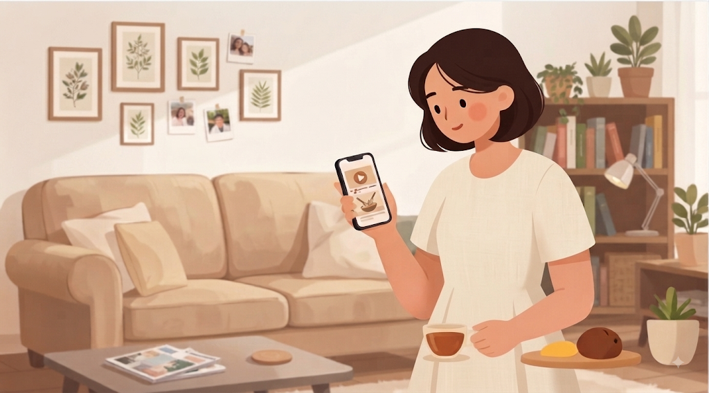 女性が自宅で自分らしい生活をしているイメージ画像